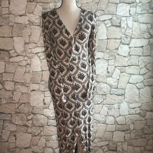 Forever 21 Black and Tan Long Sleeve Bodycon Dress